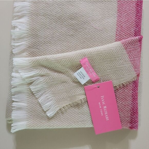 Isaac Mizrahi Herr Blanket Scarf Pebble Rose - Picture 1 of 9